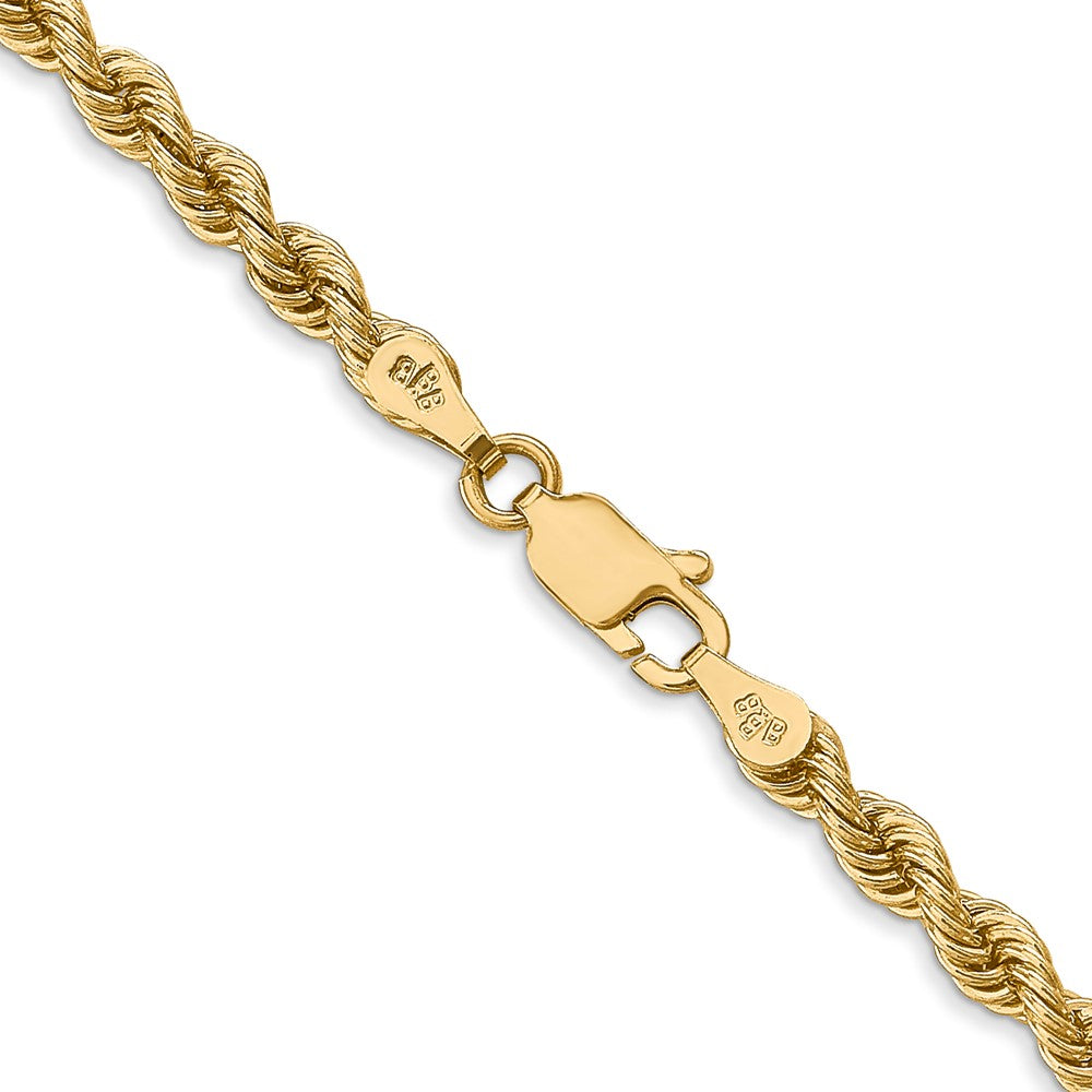 26 Inch 10K Yellow Gold 3.65mm Regular Rope Chain Necklace