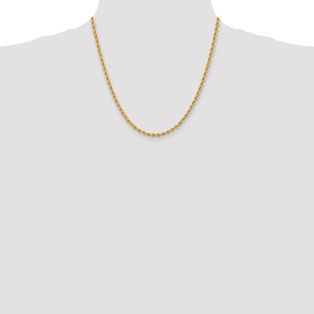 10k Yellow Gold 3.65mm Solid Rope Chain Necklace