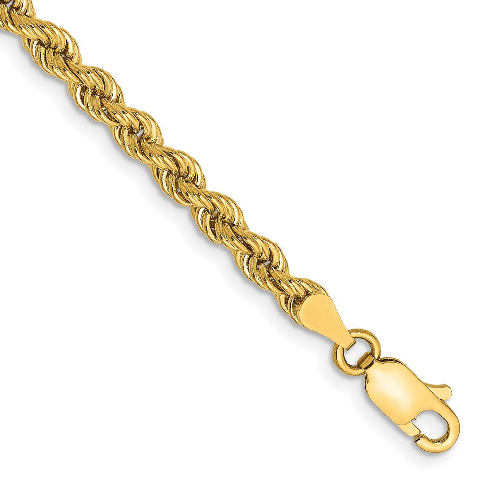 10k Yellow Gold 3.65mm Solid Rope Chain Anklet