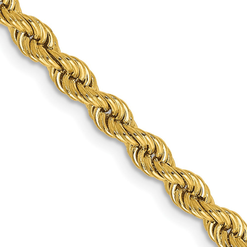 26 Inch 10K Yellow Gold 3.65mm Regular Rope Chain Necklace