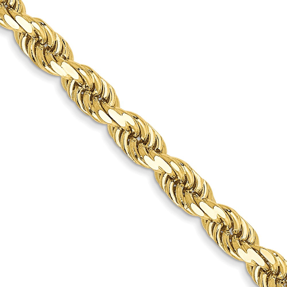 30 Inch 10K 3.5mm Diamond-Cut Rope Chain Necklace