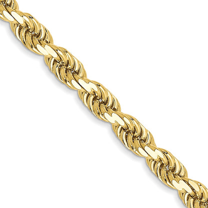 30 Inch 10K 3.5mm Diamond-Cut Rope Chain Necklace