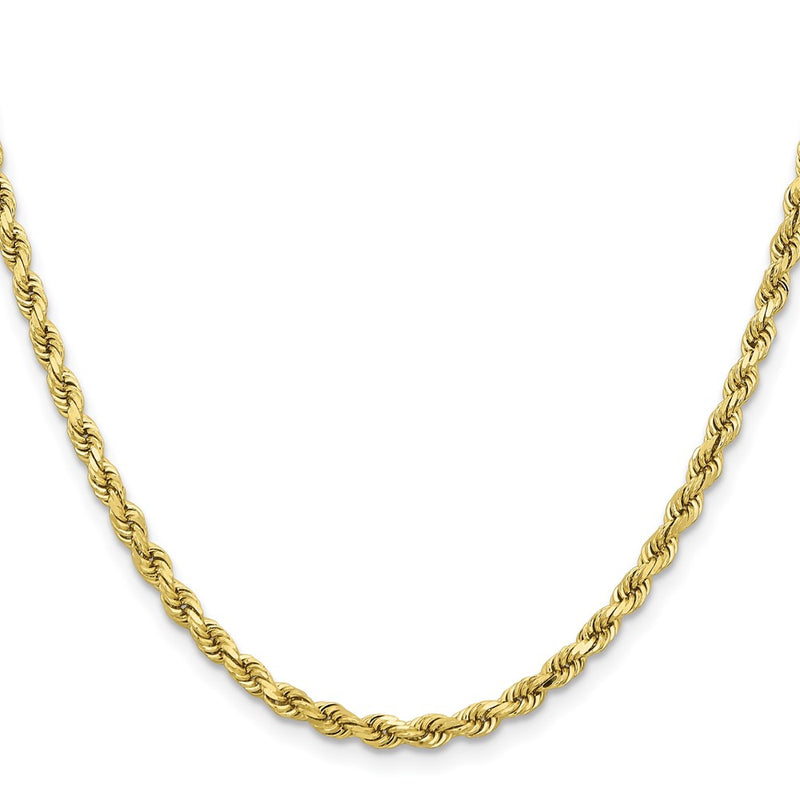 10K Yellow Gold 3.75mm Diamond-Cut Rope Chain Necklace