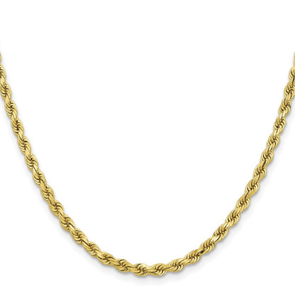 26 Inch 10K Yellow Gold 3.75mm Diamond-Cut Rope Chain Necklace