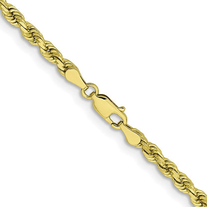 26 Inch 10K Yellow Gold 3.75mm Diamond-Cut Rope Chain Necklace
