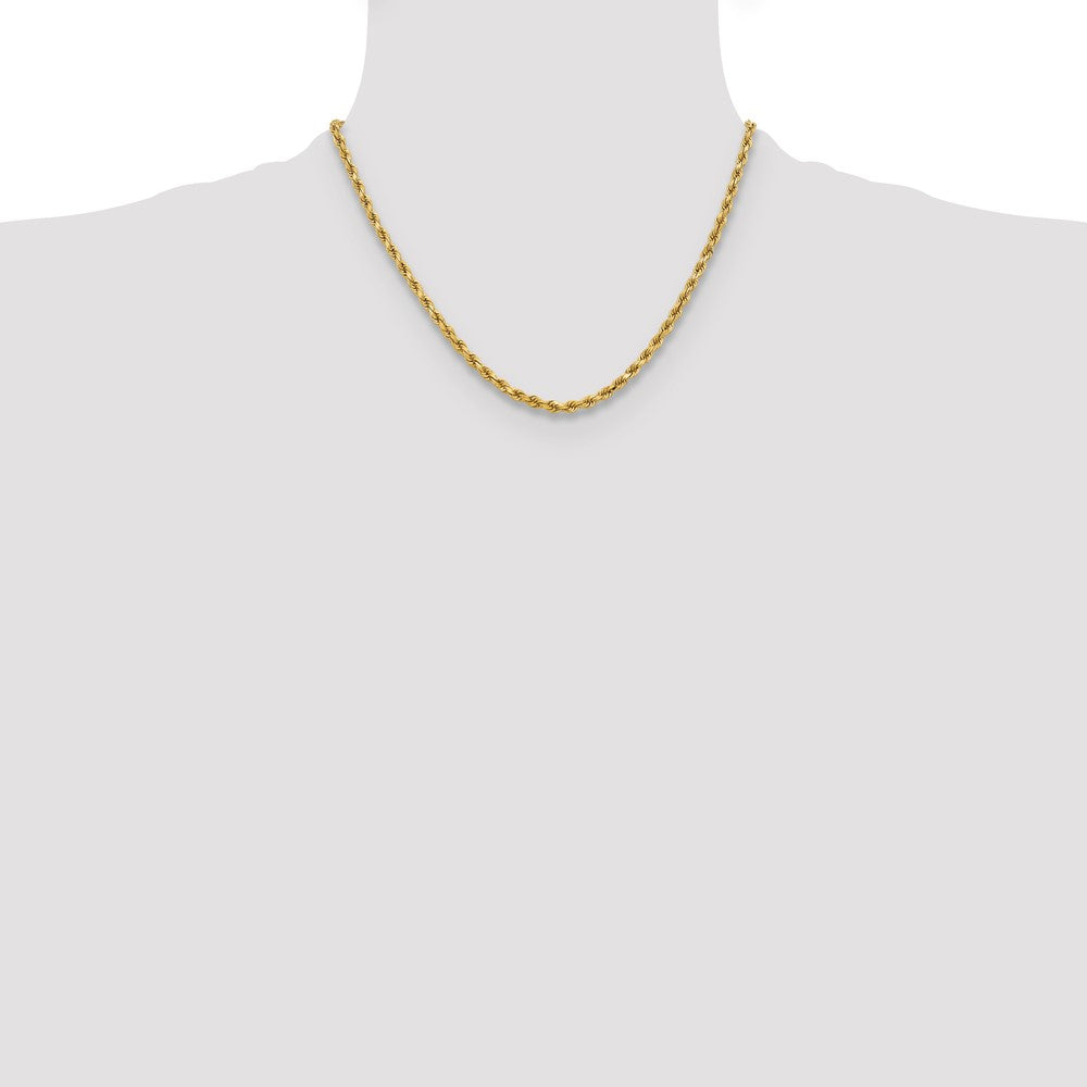 10K Yellow Gold 3.75mm Diamond-Cut Rope Chain Necklace