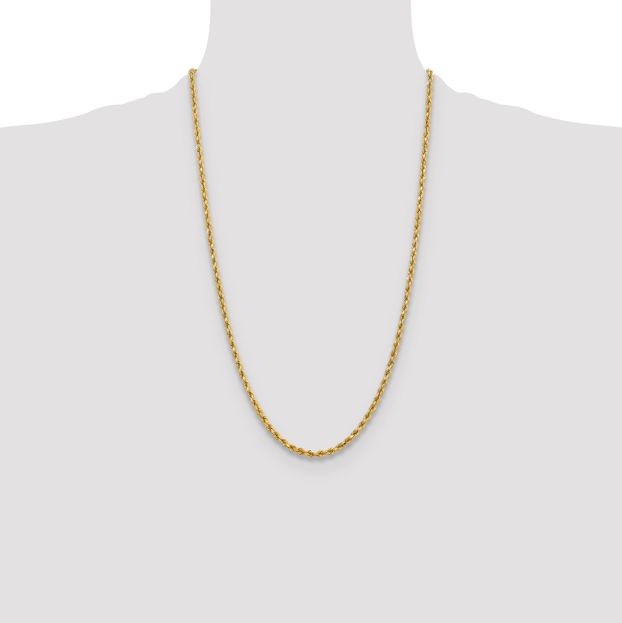 10K Yellow Gold 3.75mm Diamond-Cut Rope Chain