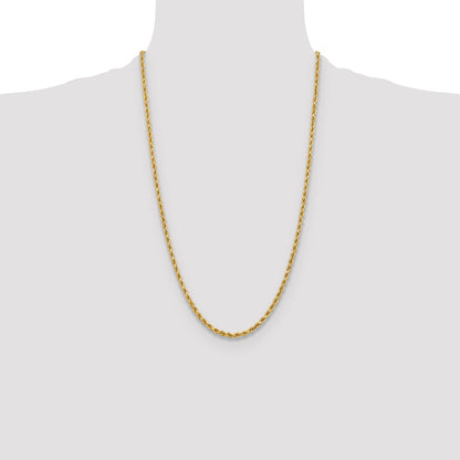 10K Yellow Gold 3.75mm Diamond-Cut Rope Chain