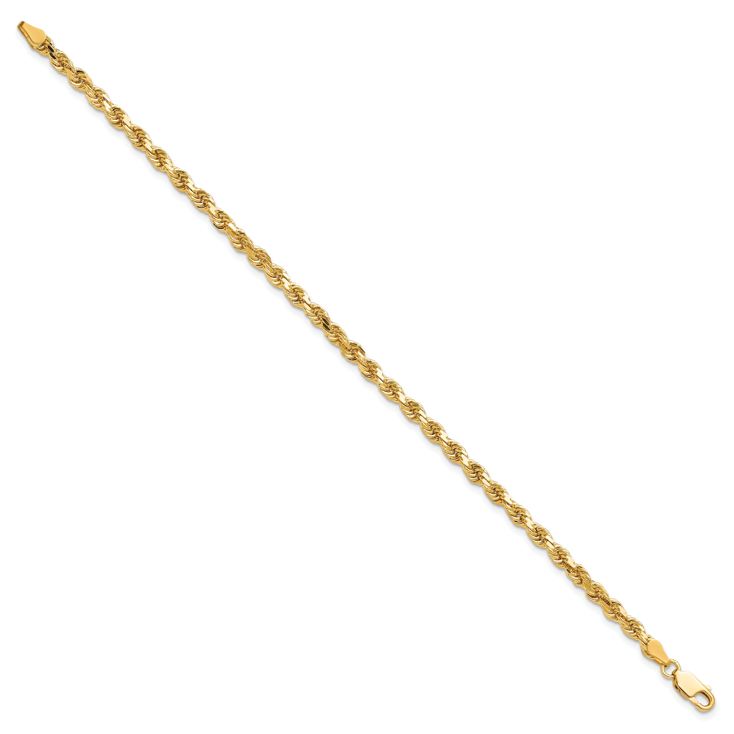 10K Yellow Gold 3.75mm Diamond-Cut Rope Chain