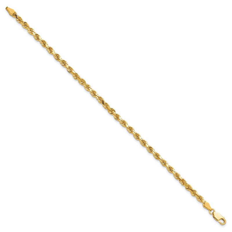 10K Yellow Gold 3.75mm Diamond-Cut Rope Chain Anklet