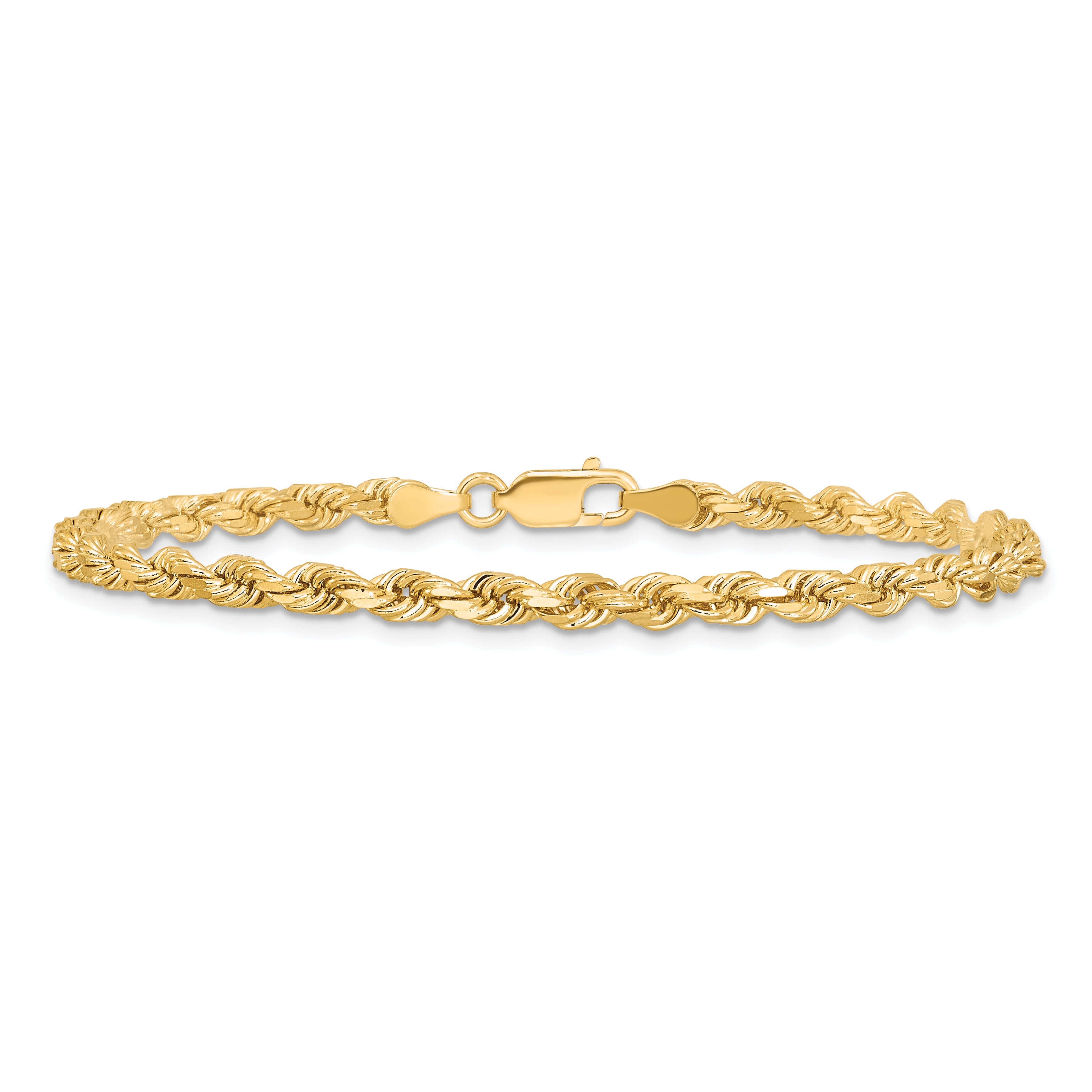 10K Yellow Gold 3.75mm Diamond-Cut Rope Chain