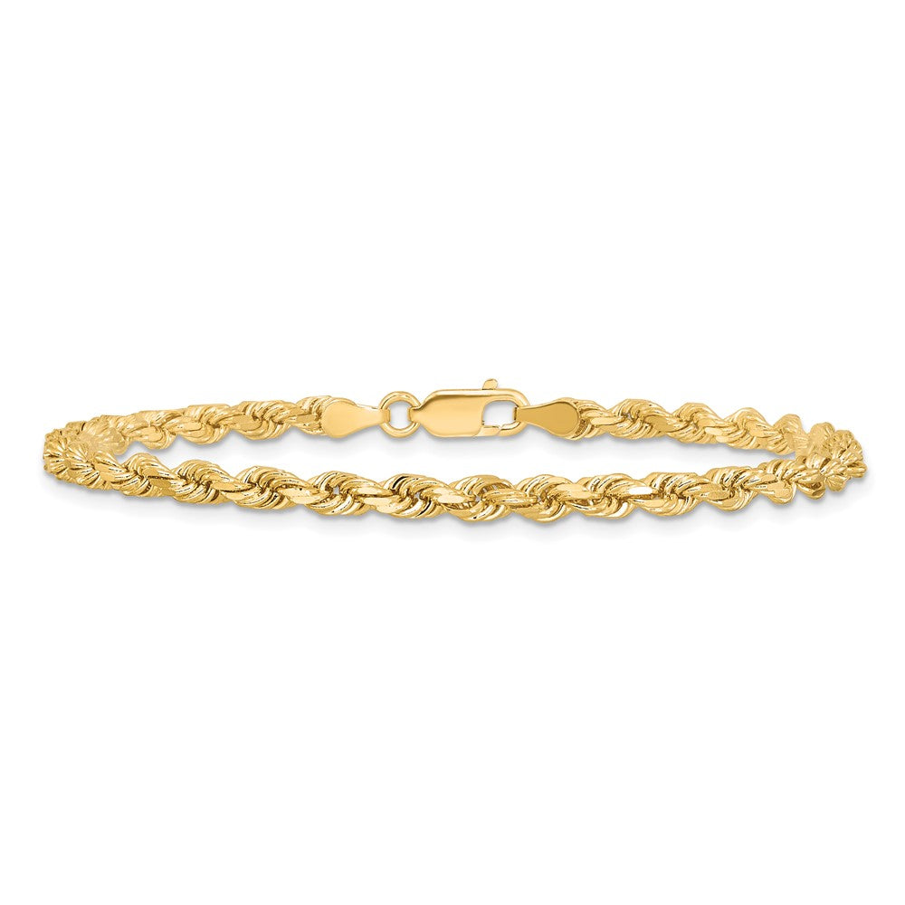 10K Yellow Gold 3.75mm Diamond-Cut Rope Chain Anklet