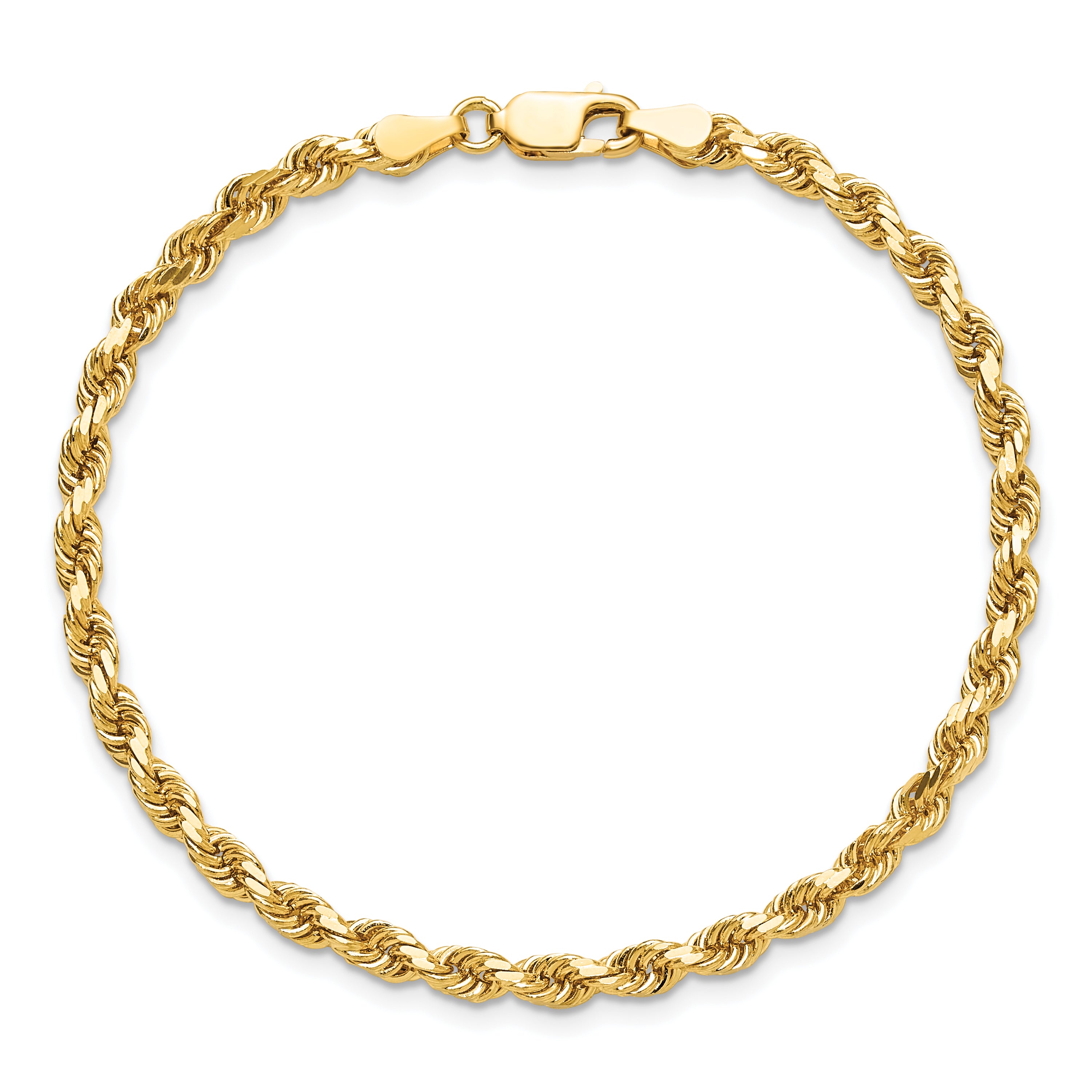 10K Yellow Gold 3.75mm Diamond-Cut Rope Chain