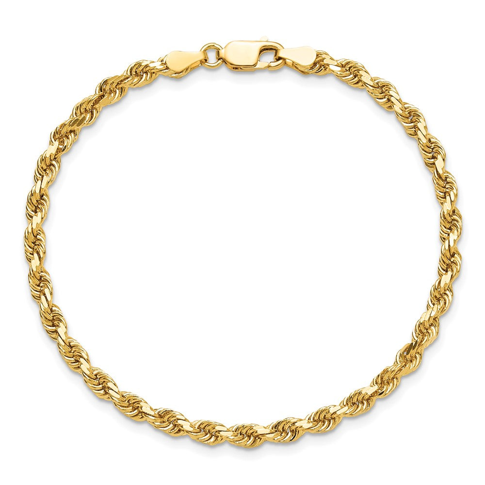 10K Yellow Gold 3.75mm Diamond-Cut Rope Chain Anklet