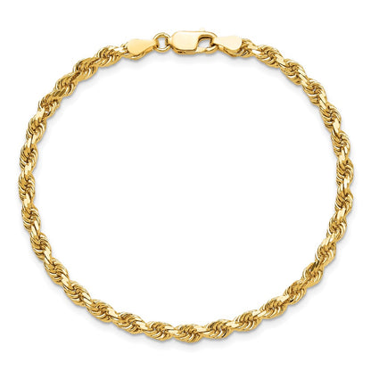 10K Yellow Gold 3.75mm Diamond-Cut Rope Chain Anklet