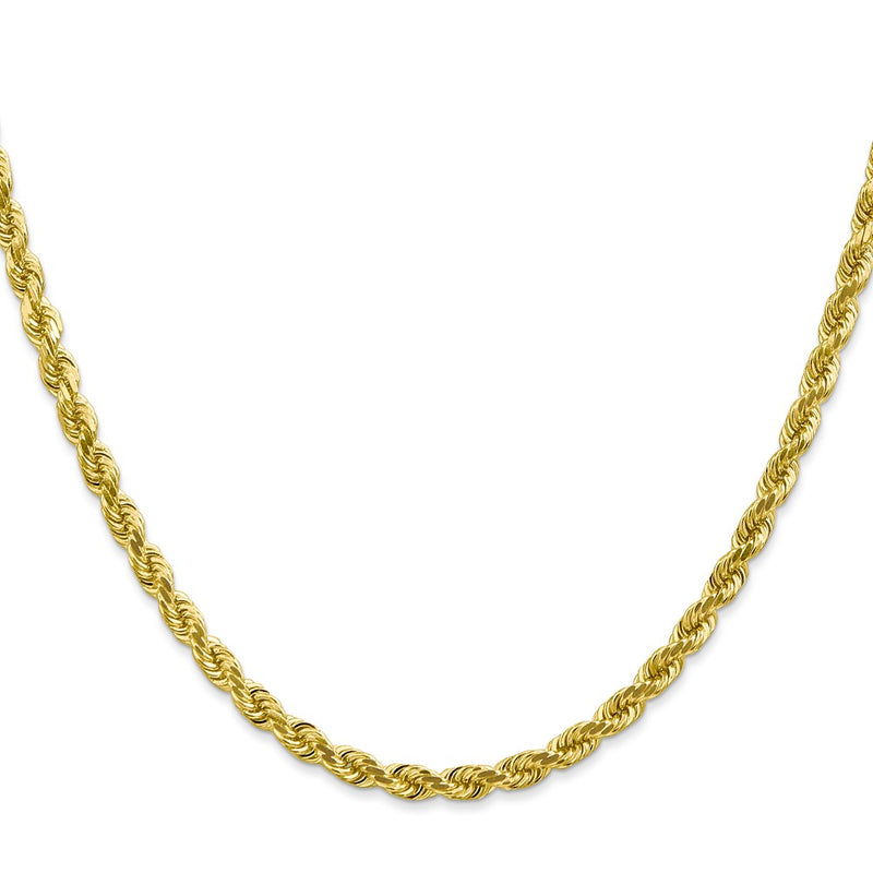 10K Yellow Gold 4mm Diamond-Cut Rope Chain Necklace