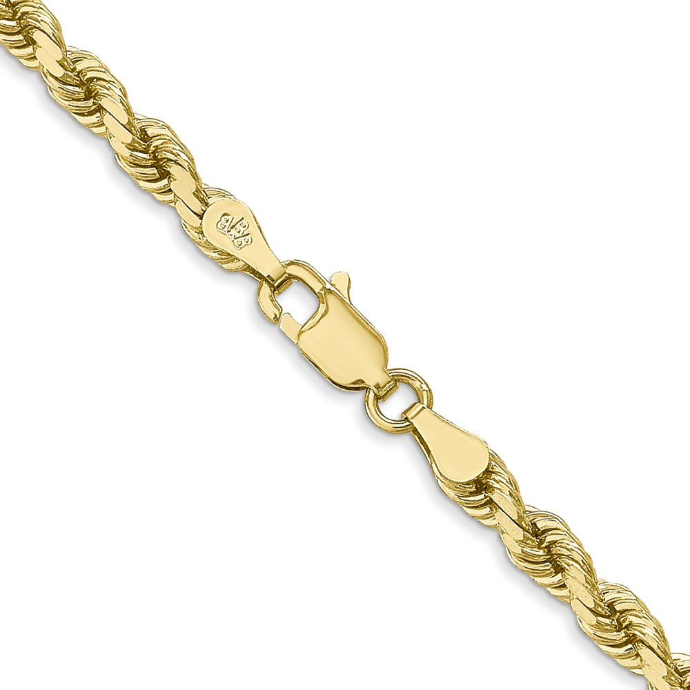 10K Yellow Gold 4mm Diamond-Cut Rope Chain Necklace