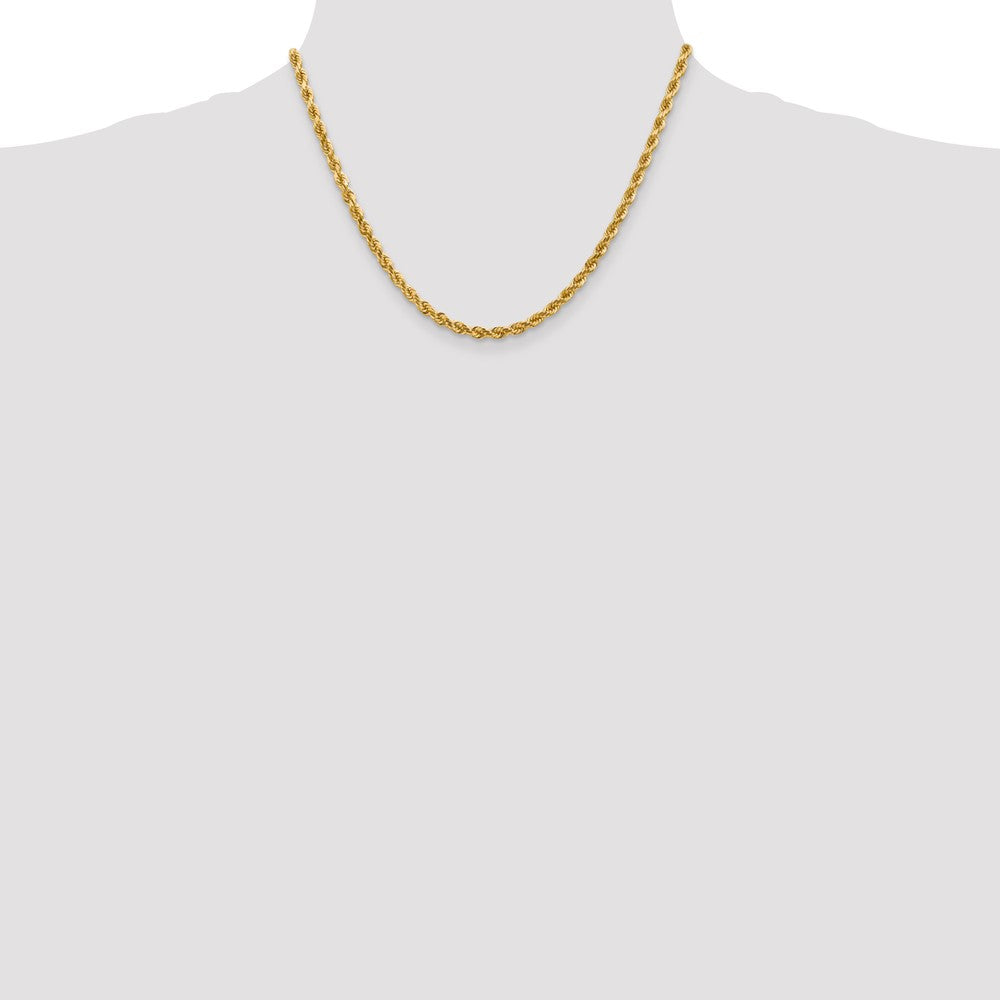 10K Yellow Gold 4mm Diamond-Cut Rope Chain Necklace