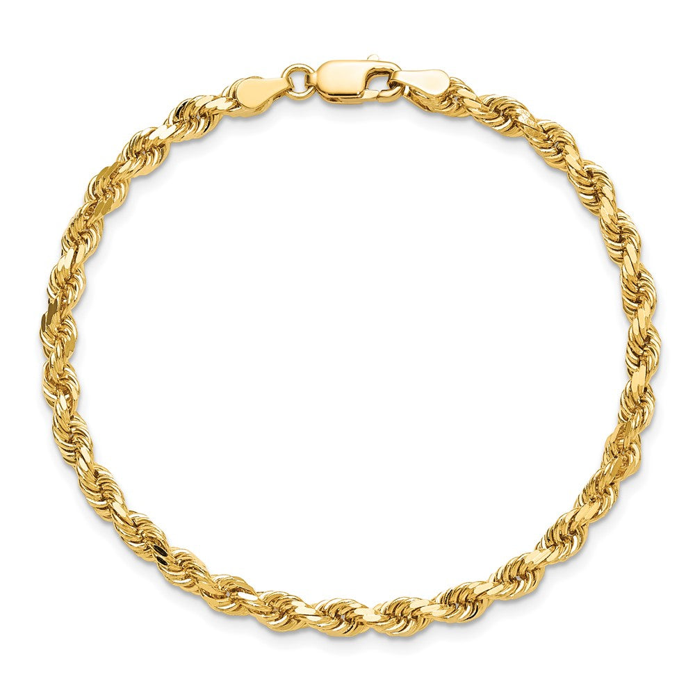 9 Inch 10K 4mm Diamond Cut Rope Chain Anklet