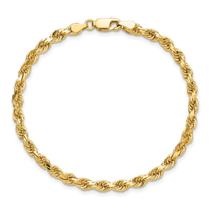 9 Inch 10K 4mm Diamond Cut Rope Chain Anklet