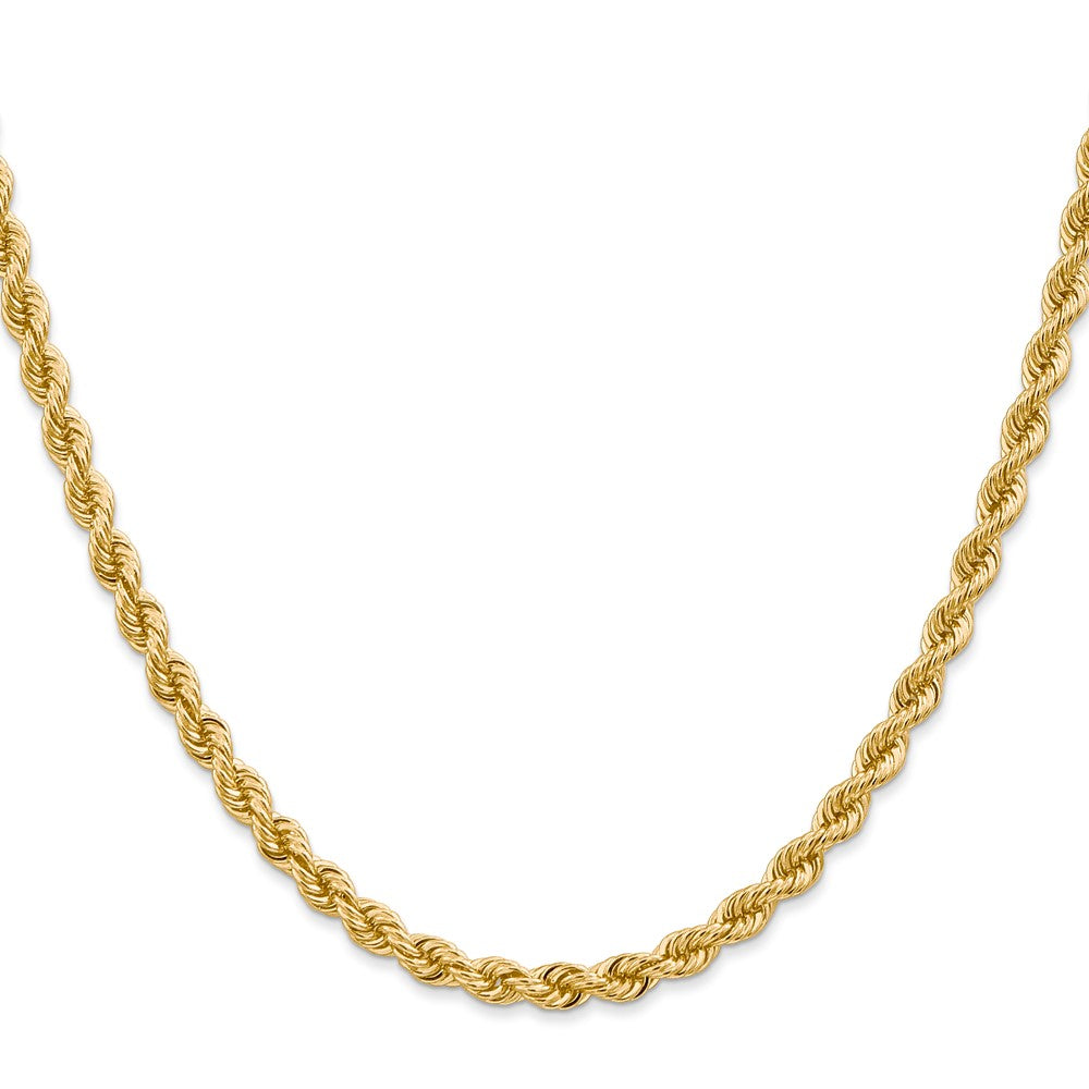 10k Yellow Gold 4.0mm Solid Rope Chain Necklace