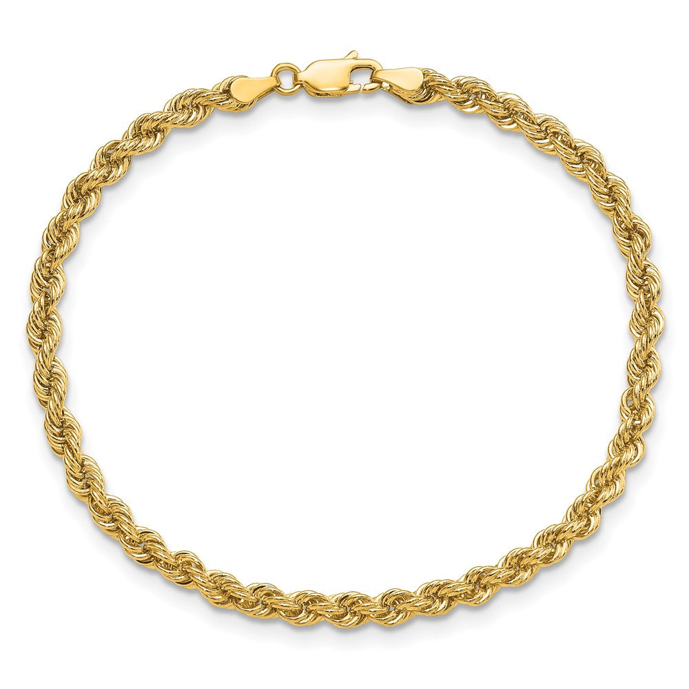10k Yellow Gold 4.0mm Solid Rope Chain Anklet