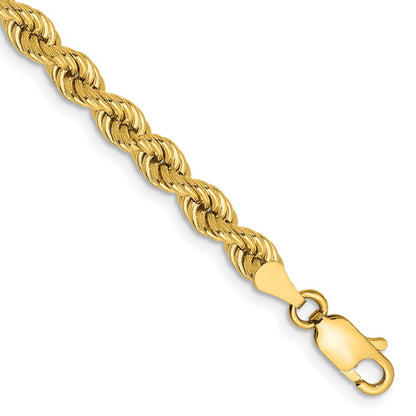 10k Yellow Gold 4.0mm Solid Rope Chain Anklet