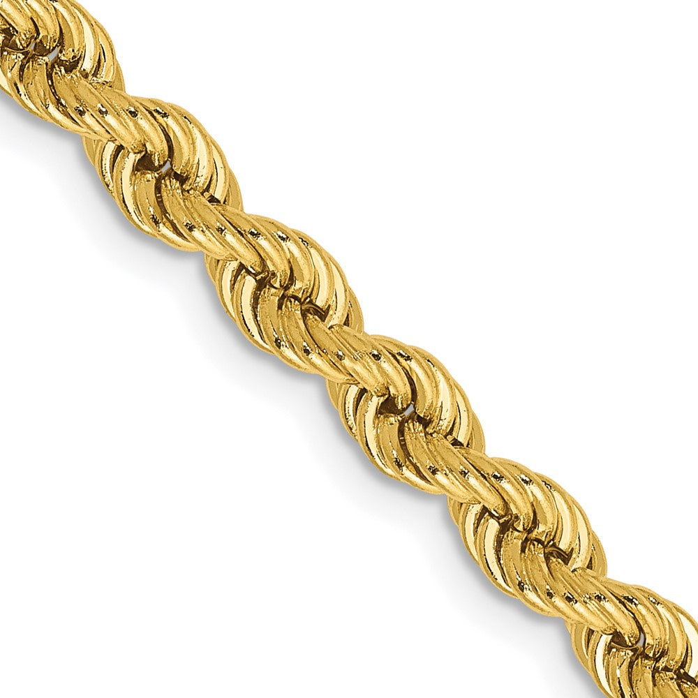 10k Yellow Gold 4.0mm Solid Rope Chain Necklace