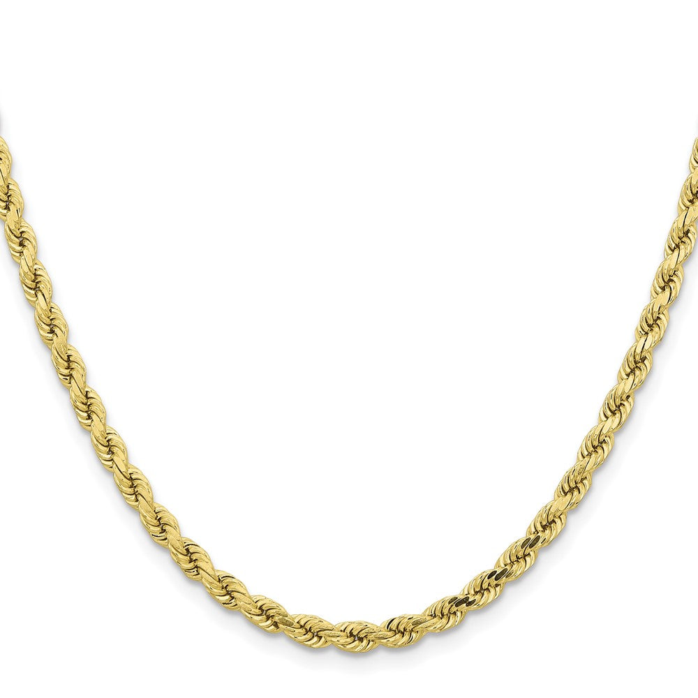 26 Inch 10K Yellow Gold 4.25mm Diamond-Cut Rope Chain Necklace