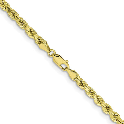 26 Inch 10K Yellow Gold 4.25mm Diamond-Cut Rope Chain Necklace