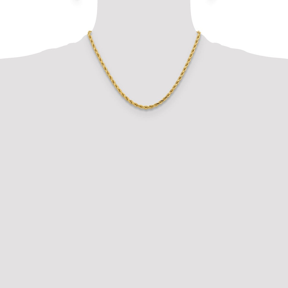 10K Yellow Gold 4.25mm Diamond-Cut Rope Chain Necklace