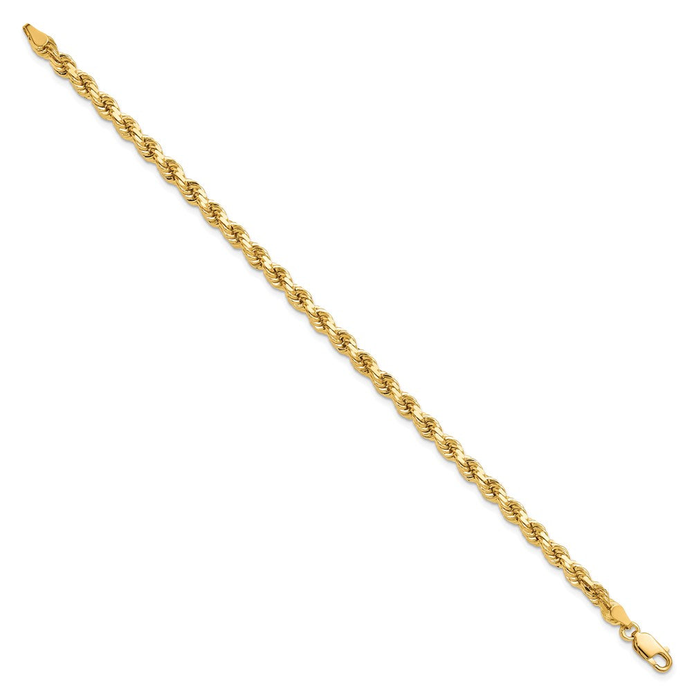 10K Yellow Gold 4.25mm Diamond-Cut Rope Chain Anklet