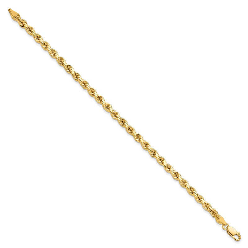 10K Yellow Gold 4.25mm Diamond-Cut Rope Chain Anklet