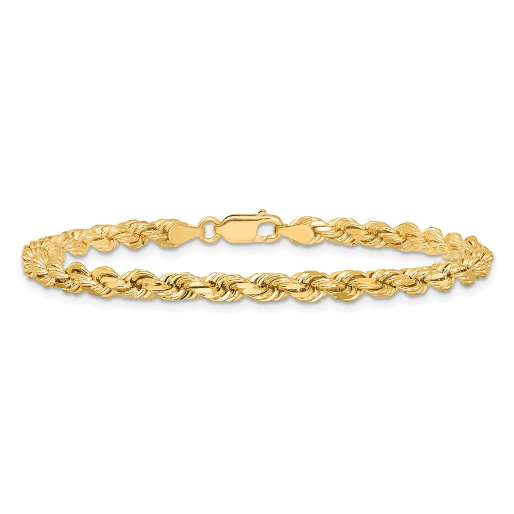 10K Yellow Gold 4.25mm Diamond-Cut Rope Chain Anklet