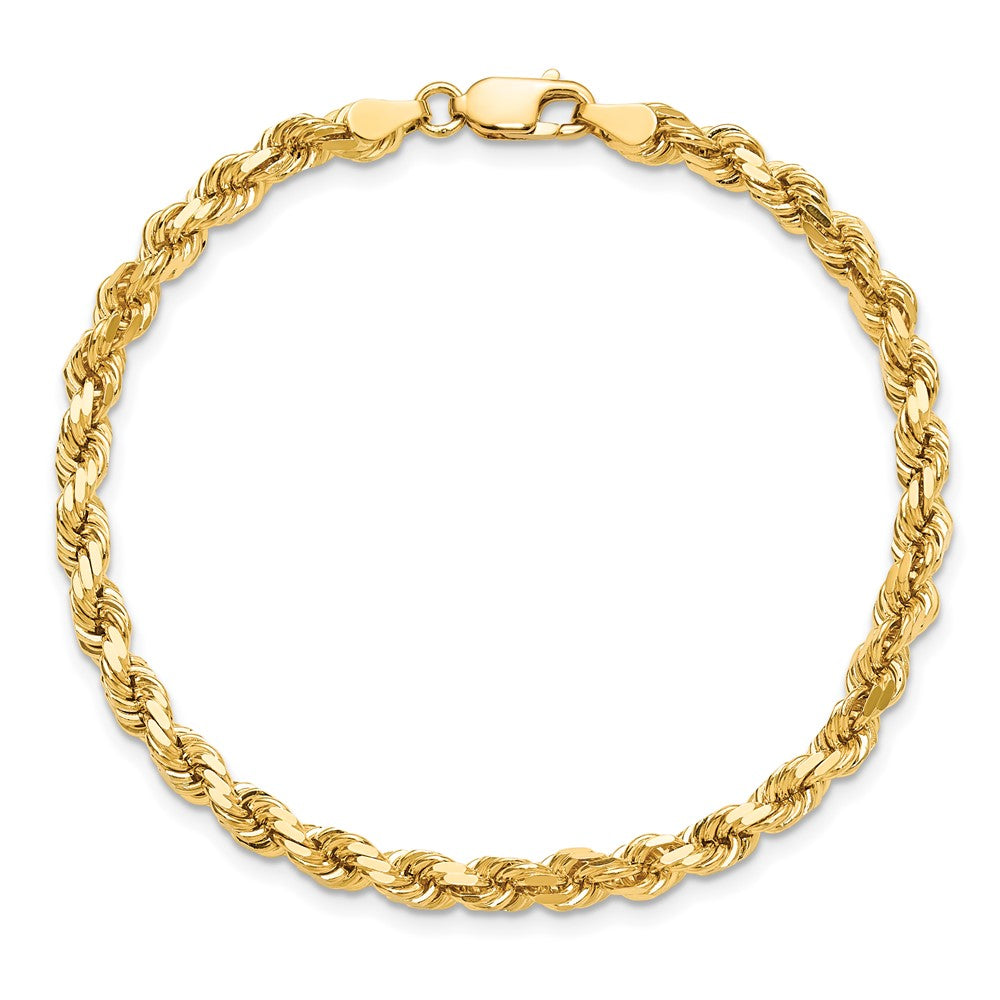 10K Yellow Gold 4.25mm Diamond-Cut Rope Chain Anklet