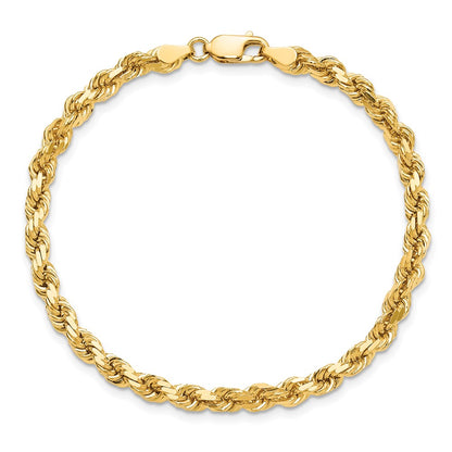 10K Yellow Gold 4.25mm Diamond-Cut Rope Chain Anklet