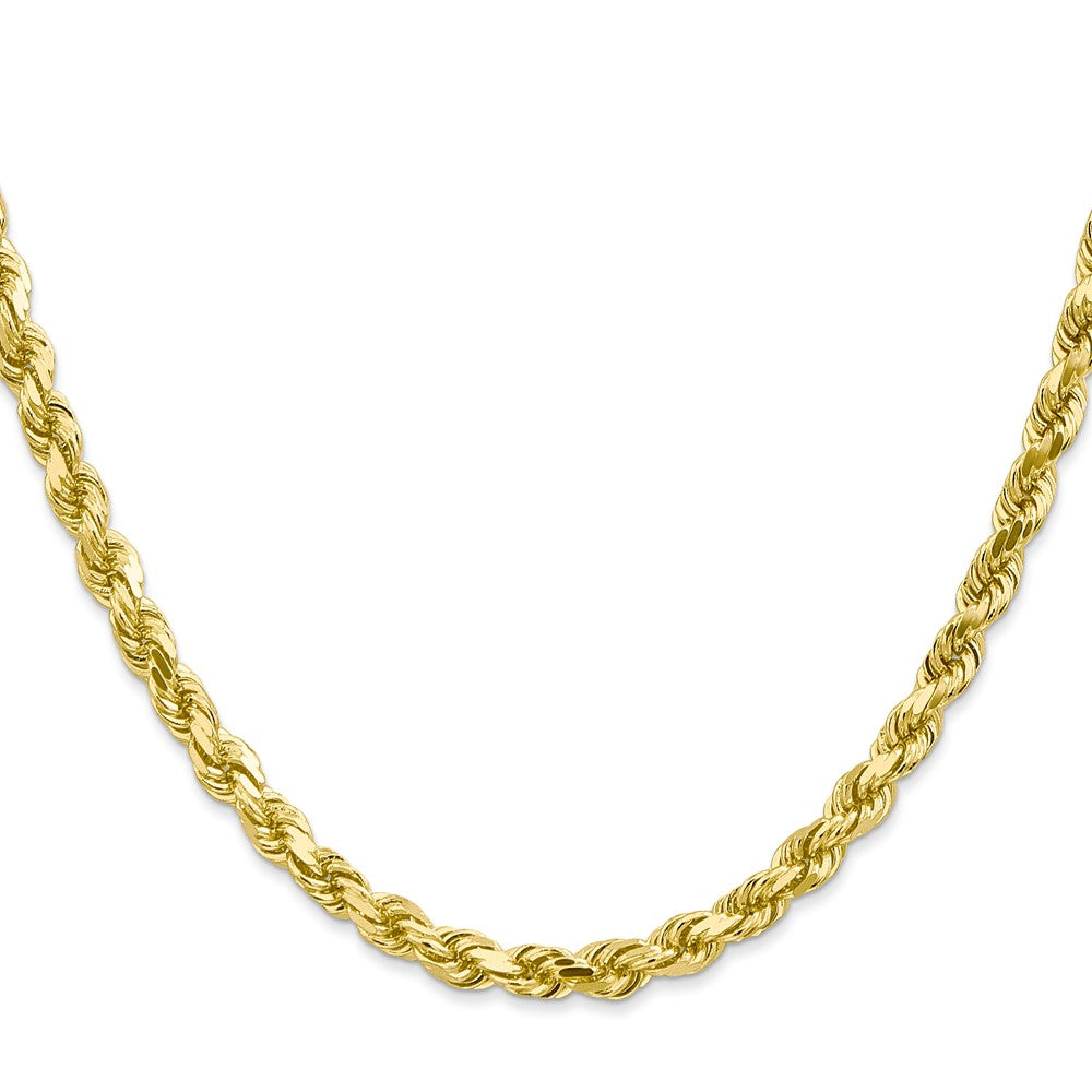 28 Inch 10K 4.5mm Diamond-Cut Rope Chain Necklace