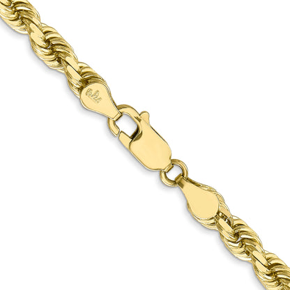 18 Inch 10K 4.5mm Diamond-Cut Rope Chain