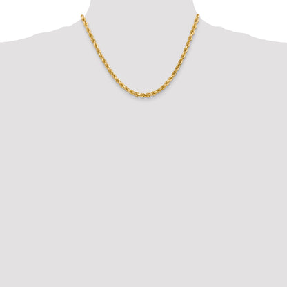 18 Inch 10K 4.5mm Diamond-Cut Rope Chain