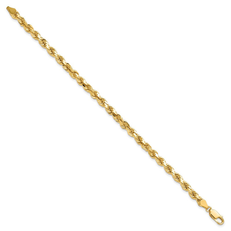 10k Yellow Gold 4.5mm Diamond-Cut Rope Chain Bracelet