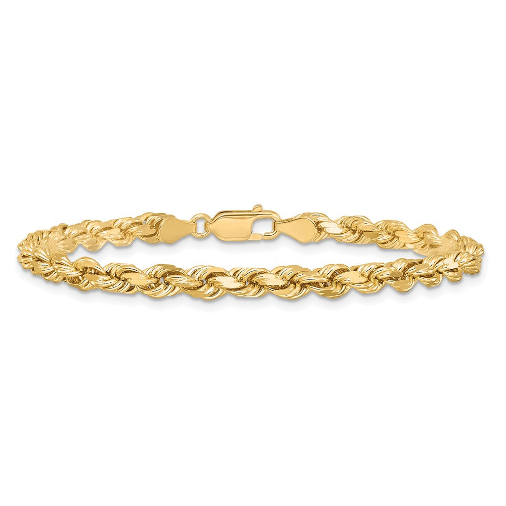 10k Yellow Gold 4.5mm Diamond-Cut Rope Chain Bracelet