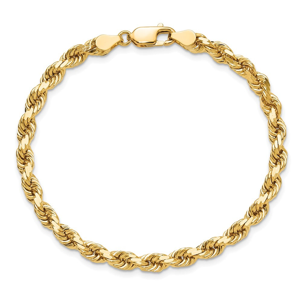 10k Yellow Gold 4.5mm Diamond-Cut Rope Chain Bracelet
