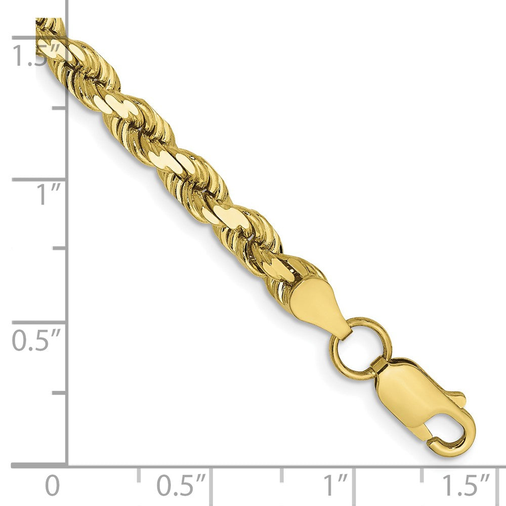 10k Yellow Gold 4.5mm Diamond-Cut Rope Chain Bracelet
