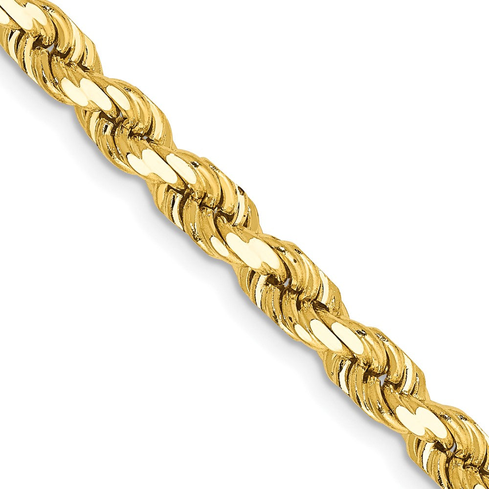 28 Inch 10K 4.5mm Diamond-Cut Rope Chain Necklace