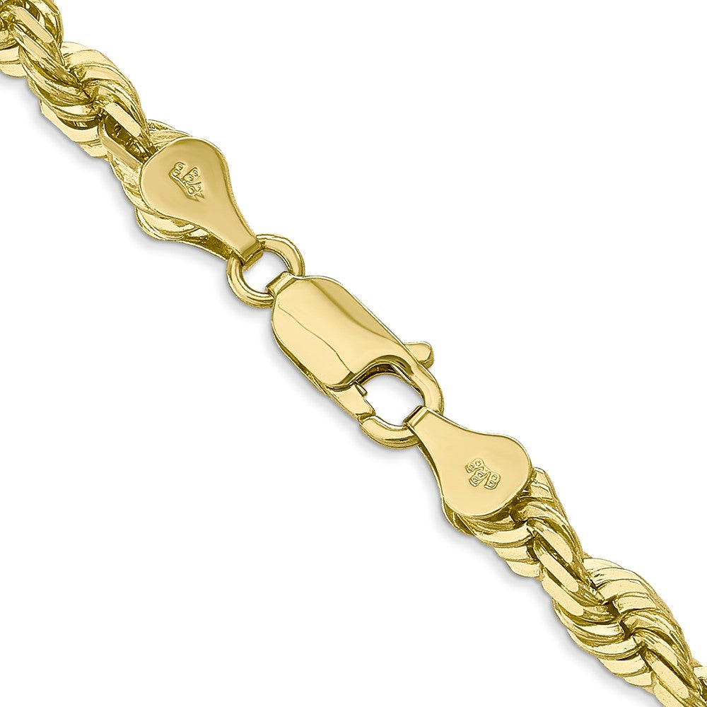 10K Yellow Gold 5.5mm Diamond-Cut Rope Chain Necklace