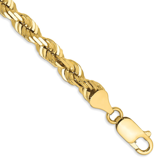 10k Yellow Gold 5.5mm Diamond-cut Rope Chain