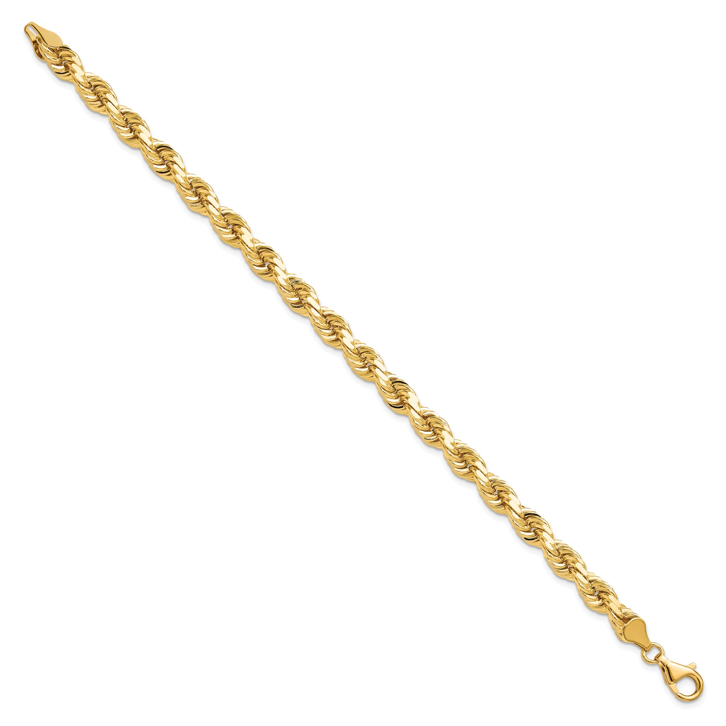 10K Yellow Gold 6.5mm Diamond-Cut Rope Chain