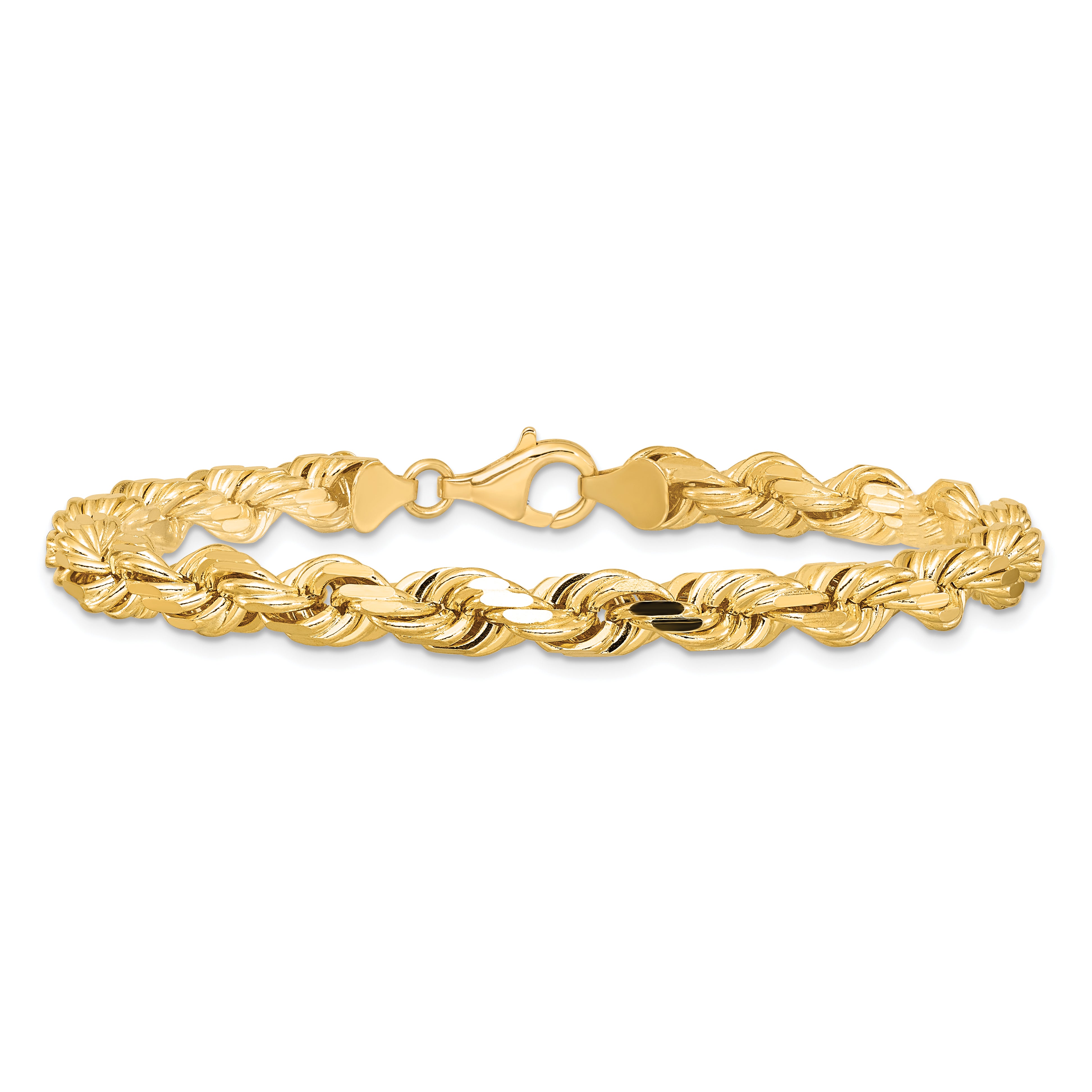 10K Yellow Gold 6.5mm Diamond-Cut Rope Chain