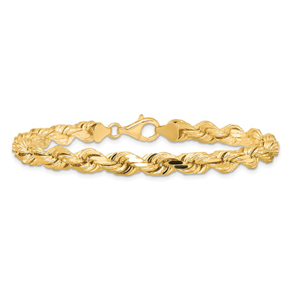 10K Yellow Gold 6.5mm Diamond-Cut Rope Chain