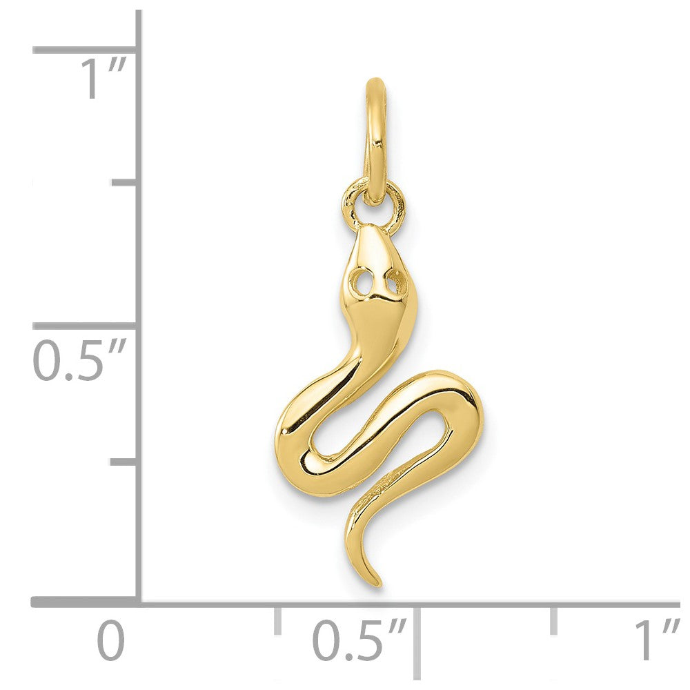 10K Yellow Gold Solid Polished Snake Charm